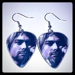 KURT COBAIN NIRVANA GUITAR PIC EARRINGS